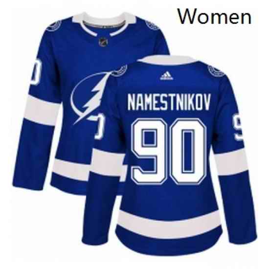 Womens Adidas Tampa Bay Lightning 90 Vladislav Namestnikov Authentic Royal Blue Home NHL Jersey